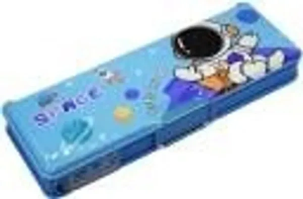 plutofit Multipurpose Magnetic Pencil Box with LED Lamp Light & 2 Side Compartment for Kids School Supplies, (Girls)