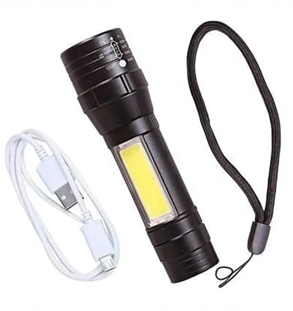 Wowbin Small Sun 3 Mode Rechargeable Electric Small Compact Torch Full Metal Body with Charging Adaptor Torch | Pack of 1