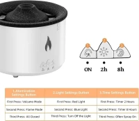 SHOPECOM Volcano Humidifier for Home, Flame Diffuser Atmosphere Light Humidifier Portable Noiseless Aroma Aromatherapy Machine, Auto Shut-Off, Essential Oil Diffuser for Large Room, Home, Office