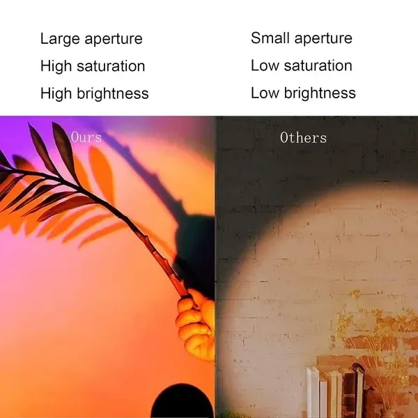 Keyora Sunset Lamp Projector 16 Color Led Light Desk Lamp Rainbow Night Light 360° Rotation Romantic Sunlight For Bedroom, Party, Photography With Remote (Sunset Lamp) - Acrylic