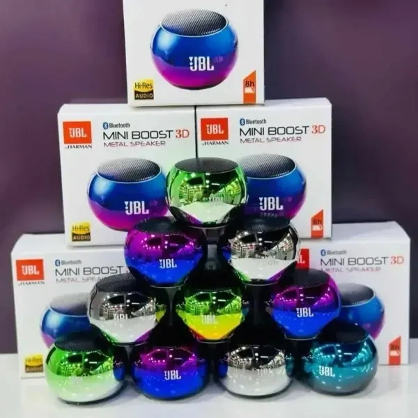 RS Trading Mini Speaker Boost 4 Colorful Wireless Bluetooth Speaker Mini Electroplating Round Steel Speaker (Random from 4 Colour)