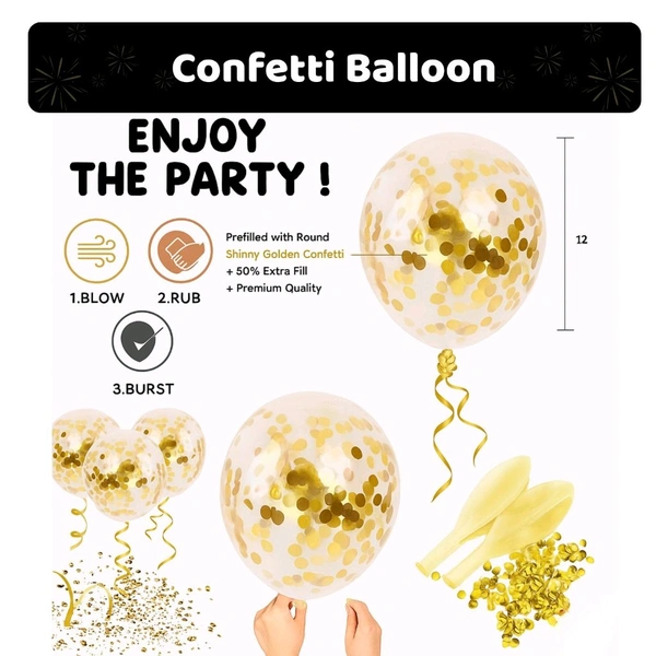 Kiwi Party  Black And Golden Birthday Decoration Set
