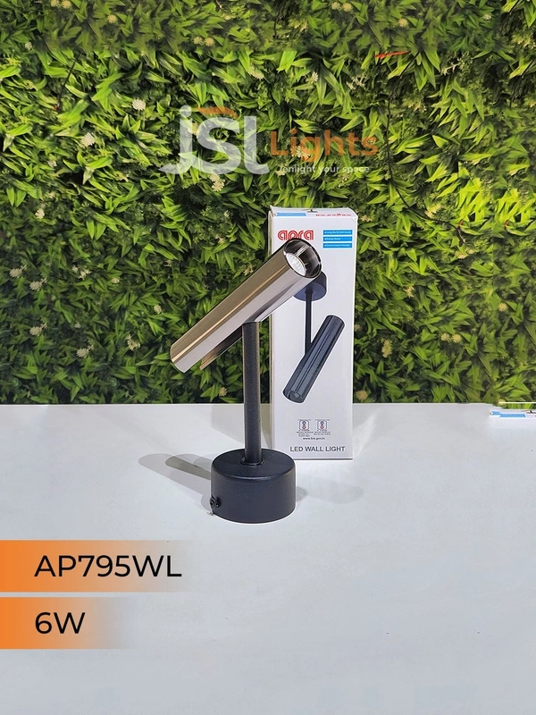 APRA AP795 6W Black PB Surface Wall Cob Focus Light - 6W, 3000K, Black PB