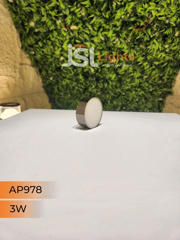 APRA  AP978 3W Round Surface Diffuser Panel Light - 3W, 3000K, AB