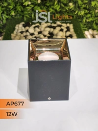 APRA AP677 12W Square Black Surface Cylindrical Light  - 12W, 3000K, Black