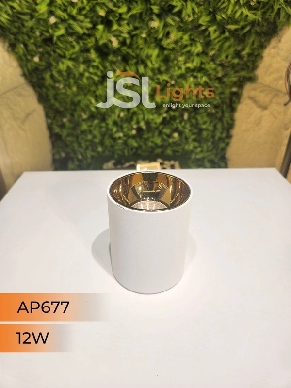 APRA AP677 12W Round Surface Cylindrical Light  - 12W, 3000K, White