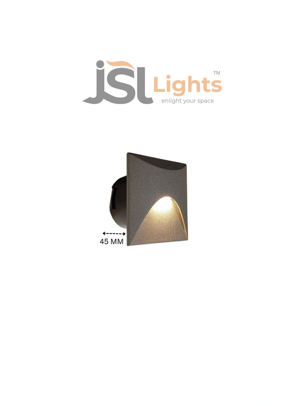 APRA D412- 3W SQ Led Stair Foot Light Grey Body - 1 pcs