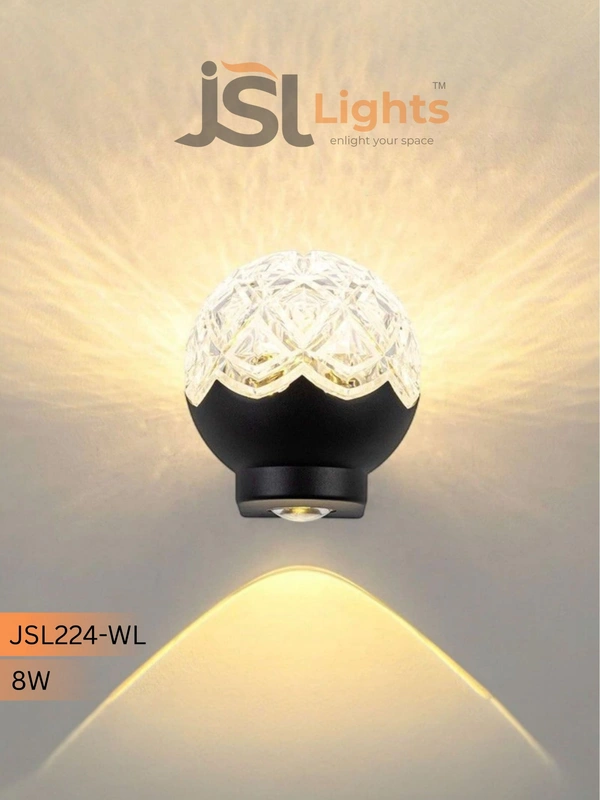 Arcylic Crystal Ball JSL224WL 8W LED Outdoor Light |  Fixture Wall Washer Spotlight Crystal Ball Morden Wall Light - 1 pcs