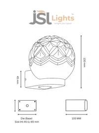 Arcylic Crystal Ball JSL224WL 8W LED Outdoor Light |  Fixture Wall Washer Spotlight Crystal Ball Morden Wall Light - 1 pcs