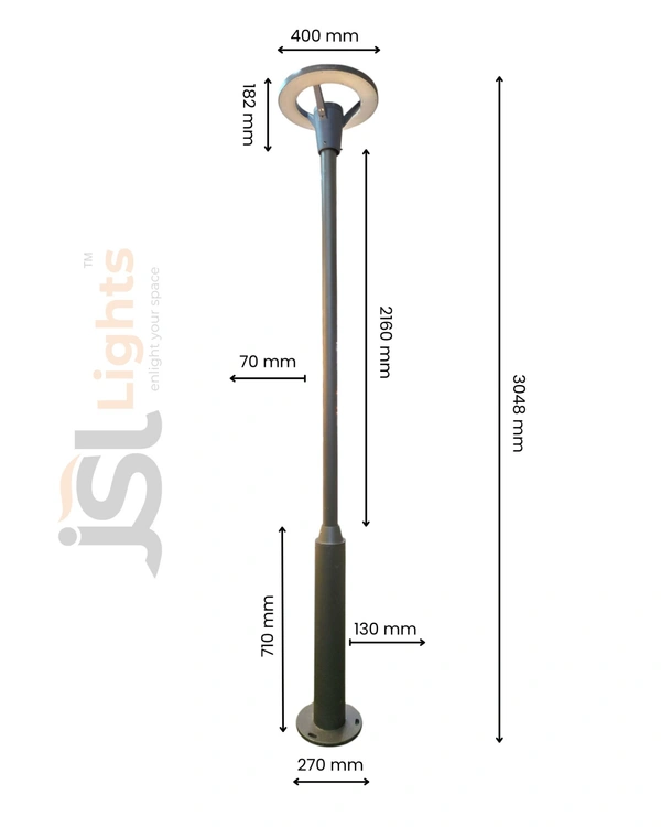 1050 Garden light pole 50w | Modern garden light pole design.Aluminium Body,10feet Pole Lights. - 1 pcs