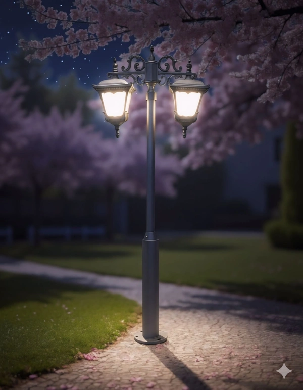 Heritage Pole Garden Light 3mt.aluminium Die Casting 10feet With 2 Lights  - 1 pcs