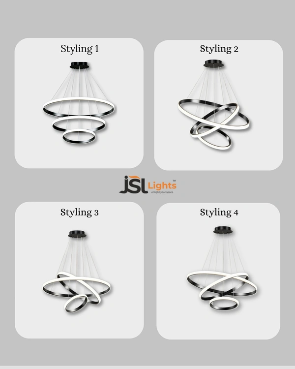 3 Ring Hanging Pendent Light for Dining Room, Living Room, Pendant Lighting, Fixture Ceiling, Hangingm LED Pendant Ceiling Light - 1 Pcs