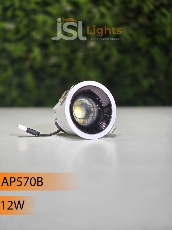 APRA 570 Wave 12W White GB Deep Recessed COB Downlight - 12W, 3000K, White GB
