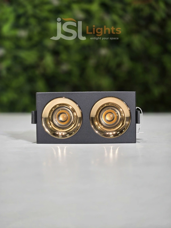 APRA567 2*7W BK RG Square Recessed Linear COB Downlight - 14W, 3000K