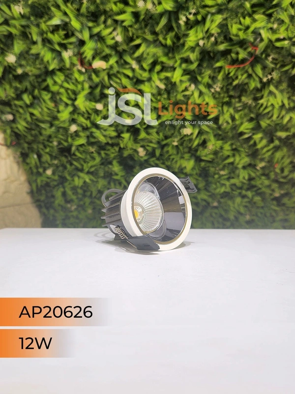 APRA AP 20626 12W White Deep Recessed COB Downlight PB Reflector - 12W, 3000K, White