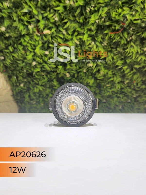 APRA AP 20626 12W Black Deep Recessed COB Downlight PB Reflector - 12W, 3000K, Black