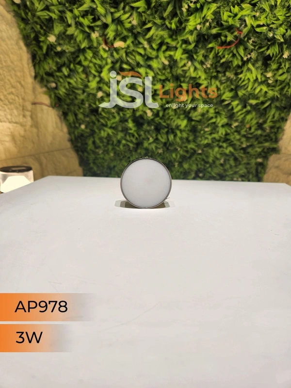 APRA  AP978 3W Round Surface Diffuser Panel Light - 3W, 3000K, AB