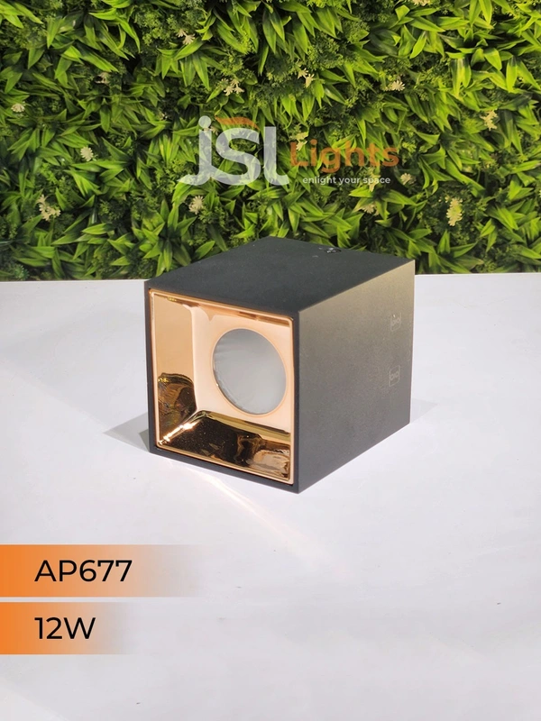 APRA AP677 12W Square Black Surface Cylindrical Light  - 12W, 3000K, Black