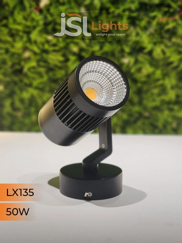 LX 135 50W LED Wall Spotlight  Black Body - 50W, 4000K, Black