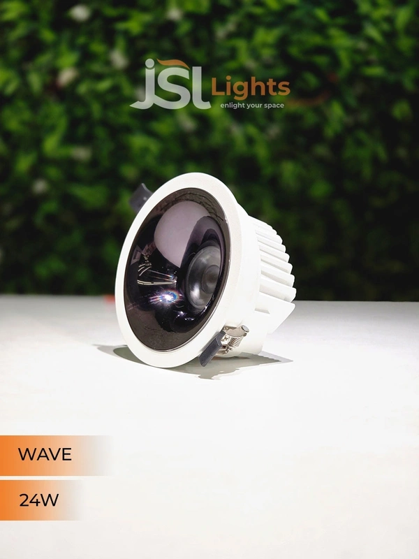 JSL Wave 24W White PB Deep Recessed COB Downlight - 24W, 3000K