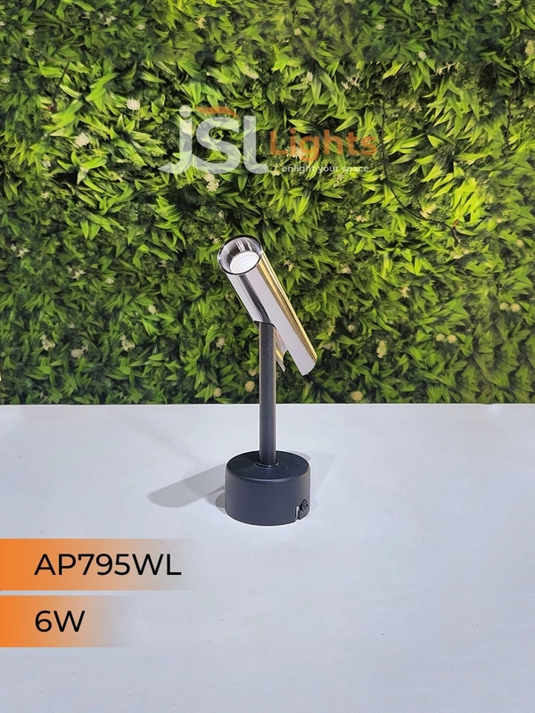 APRA AP795 6W Black PB Surface Wall Cob Focus Light - 6W, 3000K, Black PB