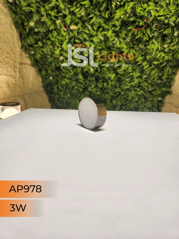 APRA  AP978 3W Round Surface Diffuser Panel Light - 3W, 3000K, AB