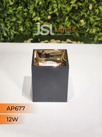 APRA AP677 12W Square Black Surface Cylindrical Light  - 12W, 3000K, Black