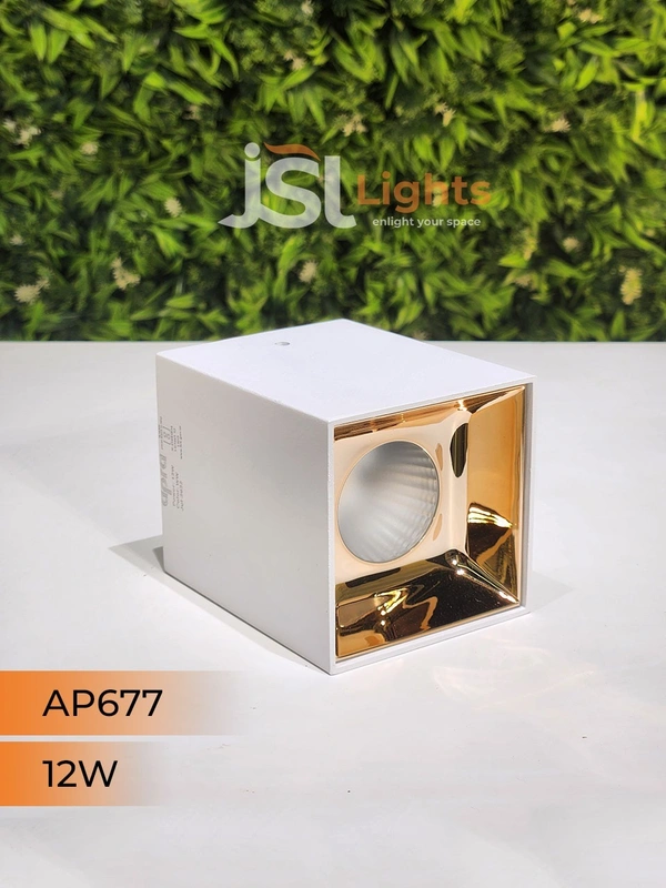 APRA AP677 12W Square White Surface Cylindrical Light  - 12W, 4000K, White