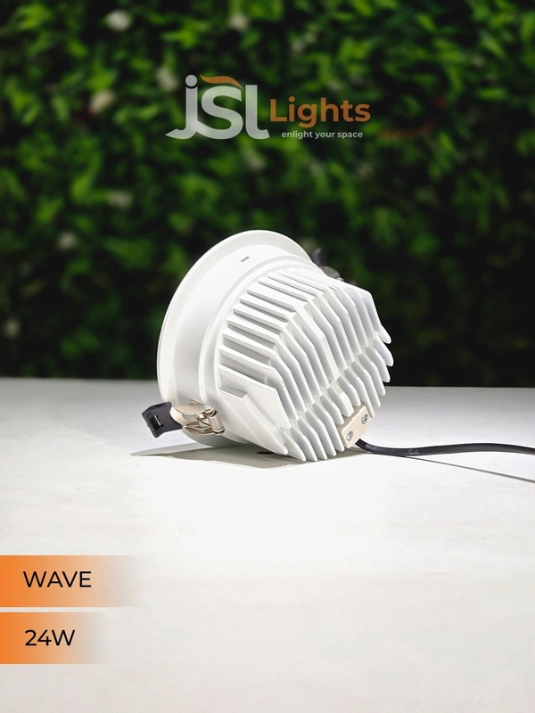 JSL Wave 24W White PB Deep Recessed COB Downlight - 24W, 3000K