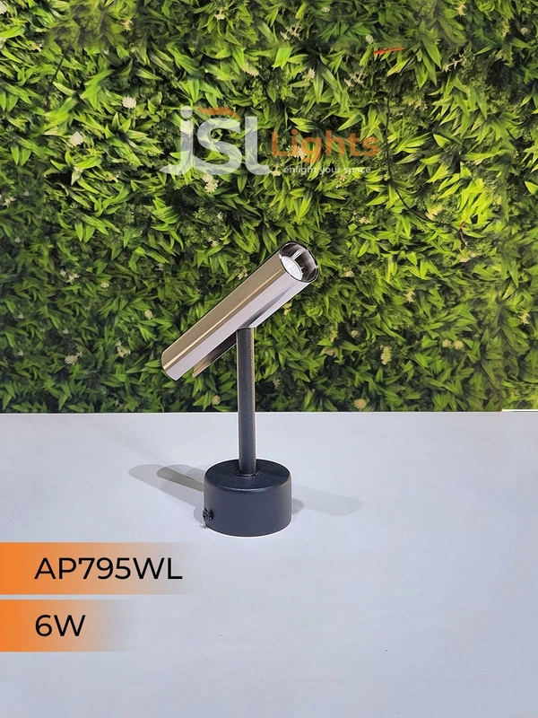 APRA AP795 6W Black PB Surface Wall Cob Focus Light - 6W, 3000K, Black PB