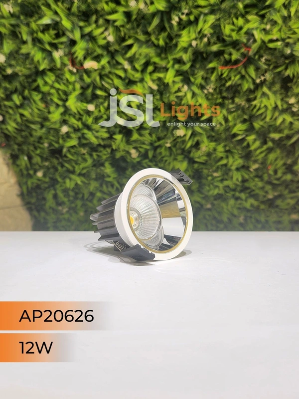 APRA AP 20626 12W White Deep Recessed COB Downlight PB Reflector - 12W, 3000K, White