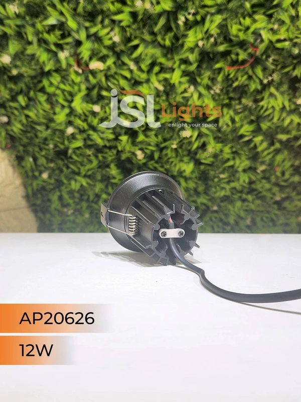 APRA AP 20626 12W Black Deep Recessed COB Downlight PB Reflector - 12W, 3000K, Black