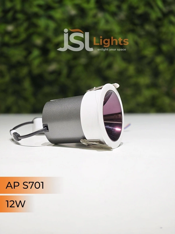 APRA S 701 12W PKW PB Round Deep Recessed COB Downlight - 12W, 3000K