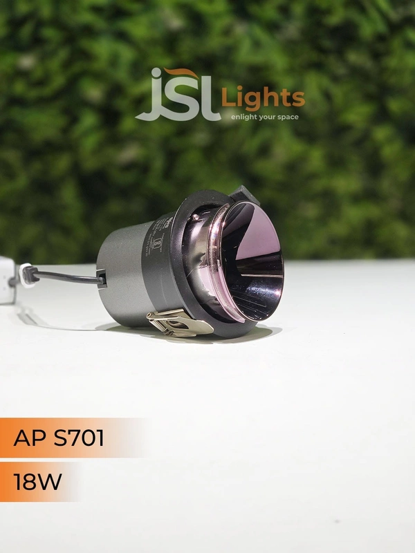 APRA S 701 18W BK PB Round Deep Recessed COB Downlight - 18W, 4000K