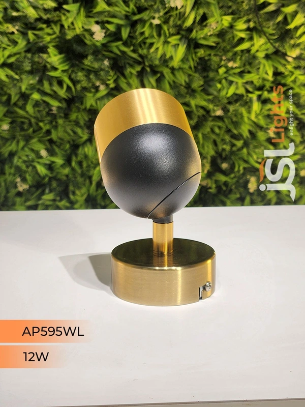 APRA AP595 12W Black RG Surface Wall 360° Cob Focus Light - 12W, 3000K, AB