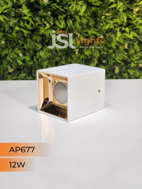 APRA AP677 12W Square White Surface Cylindrical Light  - 12W, 4000K, White