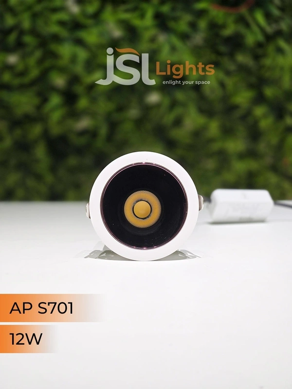 APRA S 701 12W PKW PB Round Deep Recessed COB Downlight - 12W, 3000K
