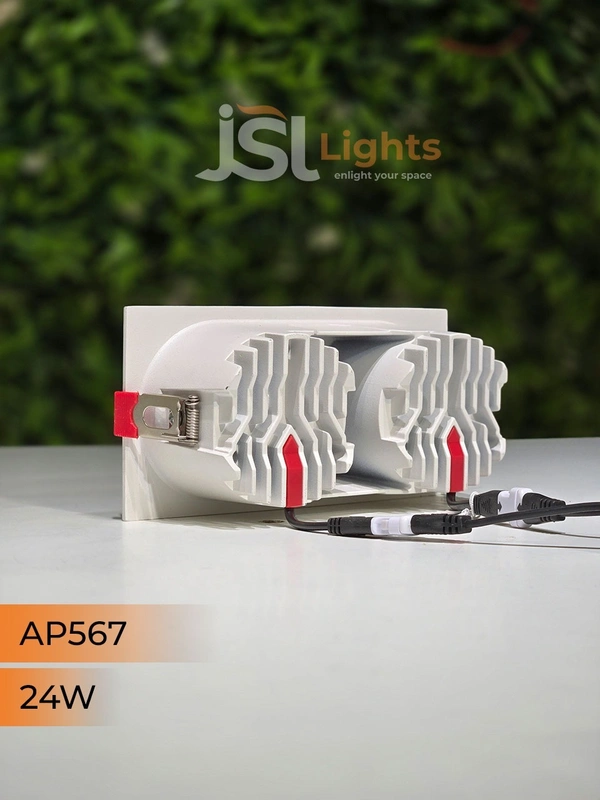 APRA567 24W PKW PB Square Recessed Linear COB Downlight - 24W, 3000K