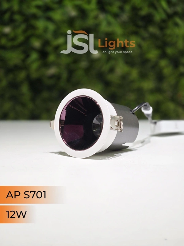 APRA S 701 12W PKW PB Round Deep Recessed COB Downlight - 12W, 3000K