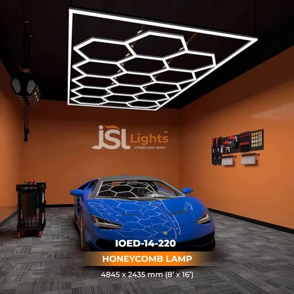 APRA Apra Car Garage Honeycomb Lamp Hexagonal Hanging Workshop LED Light Car Washing Lamp - 6000K, Hexagon led light, 8*16 feet
