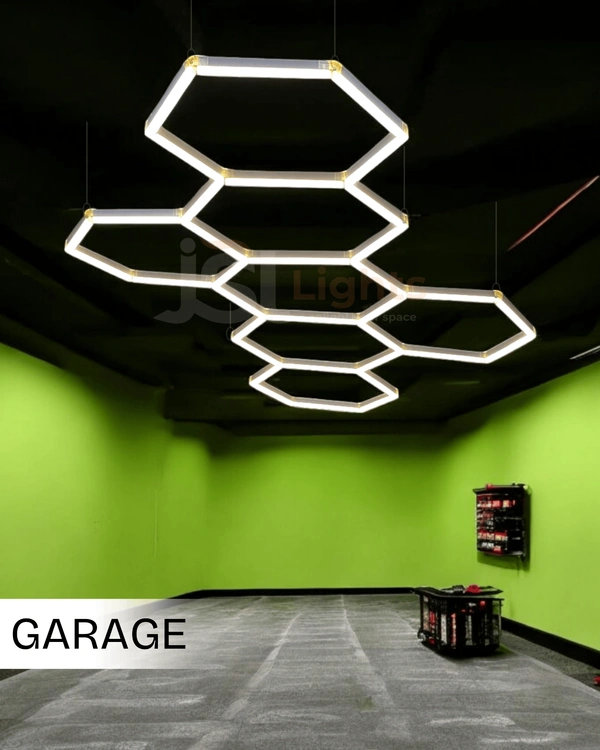 Apra Car Garage Mini Honeycomb Lamp Hexagonal Hanging Workshop LED Light Car Washing Lamp - Mini Hexagon Light, 6000K
