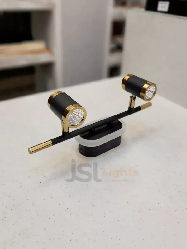 LX 087 12W Black Gold Wall Mirror Light Warm White  - 12W, Black  GD