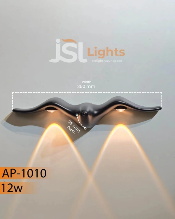 APRA 1010 12W Eagle Wall Light - 12W, WW, BLACK
