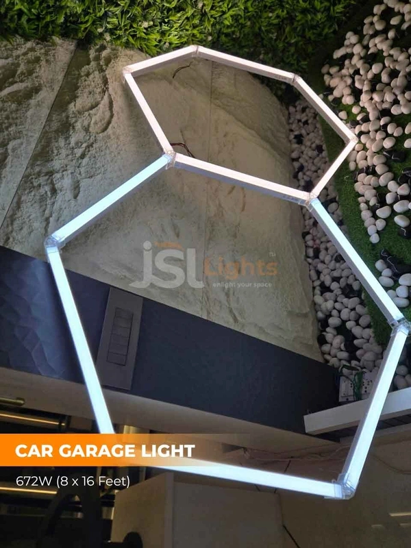 APRA Apra Car Garage Honeycomb Lamp Hexagonal Hanging Workshop LED Light Car Washing Lamp - 6000K, Hexagon led light, 8*16 feet