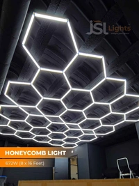 APRA Apra Car Garage Honeycomb Lamp Hexagonal Hanging Workshop LED Light Car Washing Lamp - 6000K, Hexagon led light, 8*16 feet