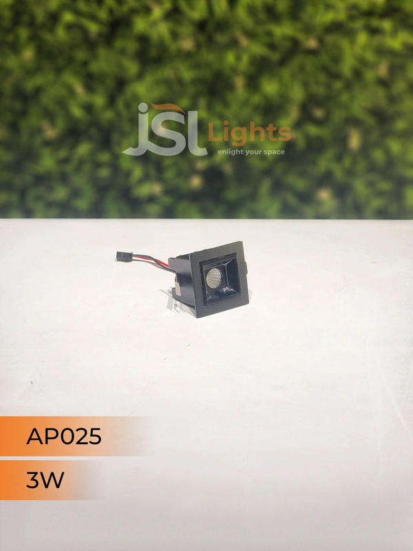 APRA AP 025 3W Black Linear Recessed COB Spotlight - 3W, 4000K