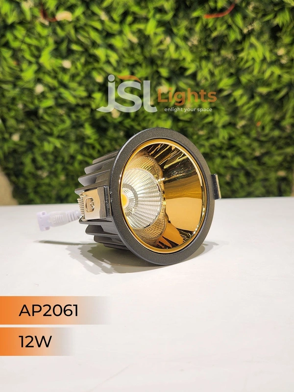 APRA AP2061 12W Black Deep Recessed COB Downlight GD Reflector - 12W, 4000K, Black GD