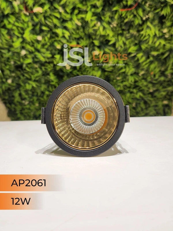 APRA AP2061 12W Black Deep Recessed COB Downlight GD Reflector - 12W, 4000K, Black GD