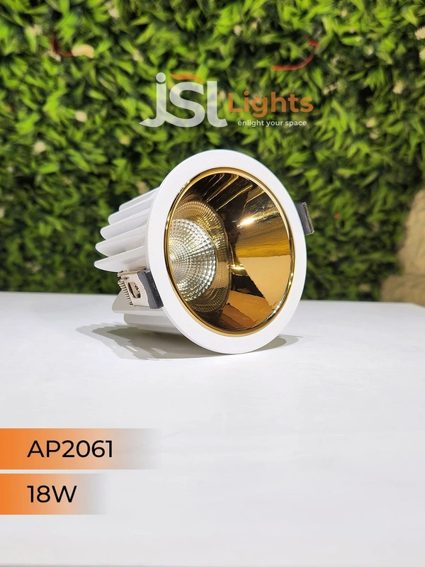 APRA AP2061 18W White Deep Recessed COB Downlight GD Reflector - 18W, 3000K, White GD