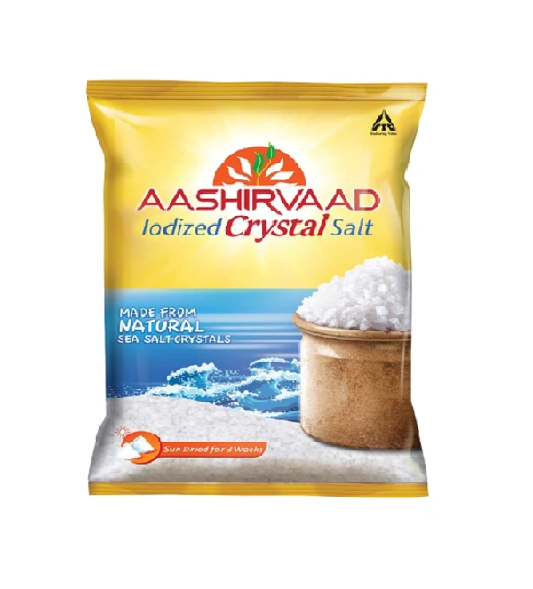Aashirvaad Iodized Crystal Salt 1kg - 